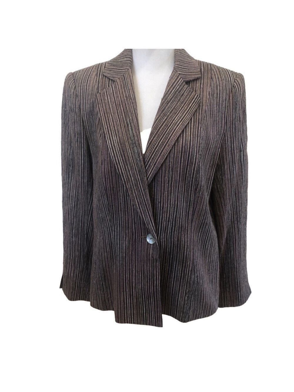 Allison W Size 6 silk blend blazer  striped office career versatile multi-color